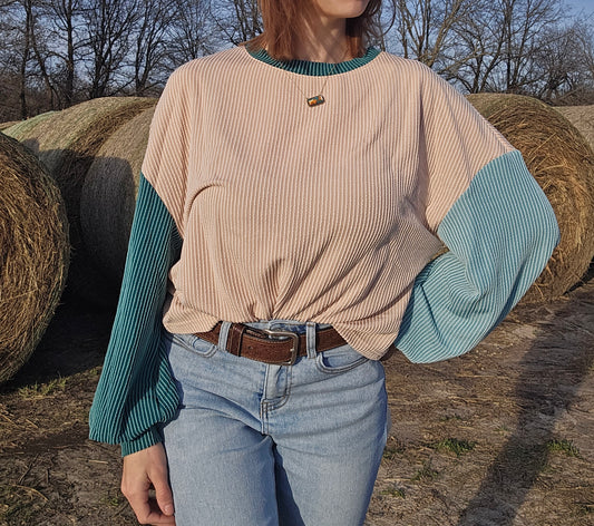 ColorBlock Teal Top