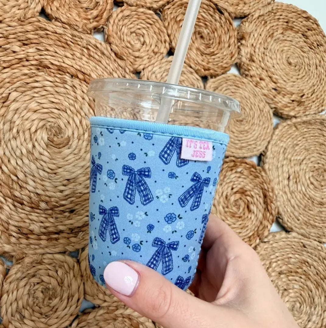 Blue Bow Drink Sleeve