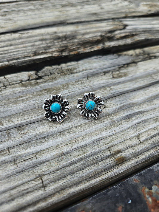 Floral Turquoise Earrings