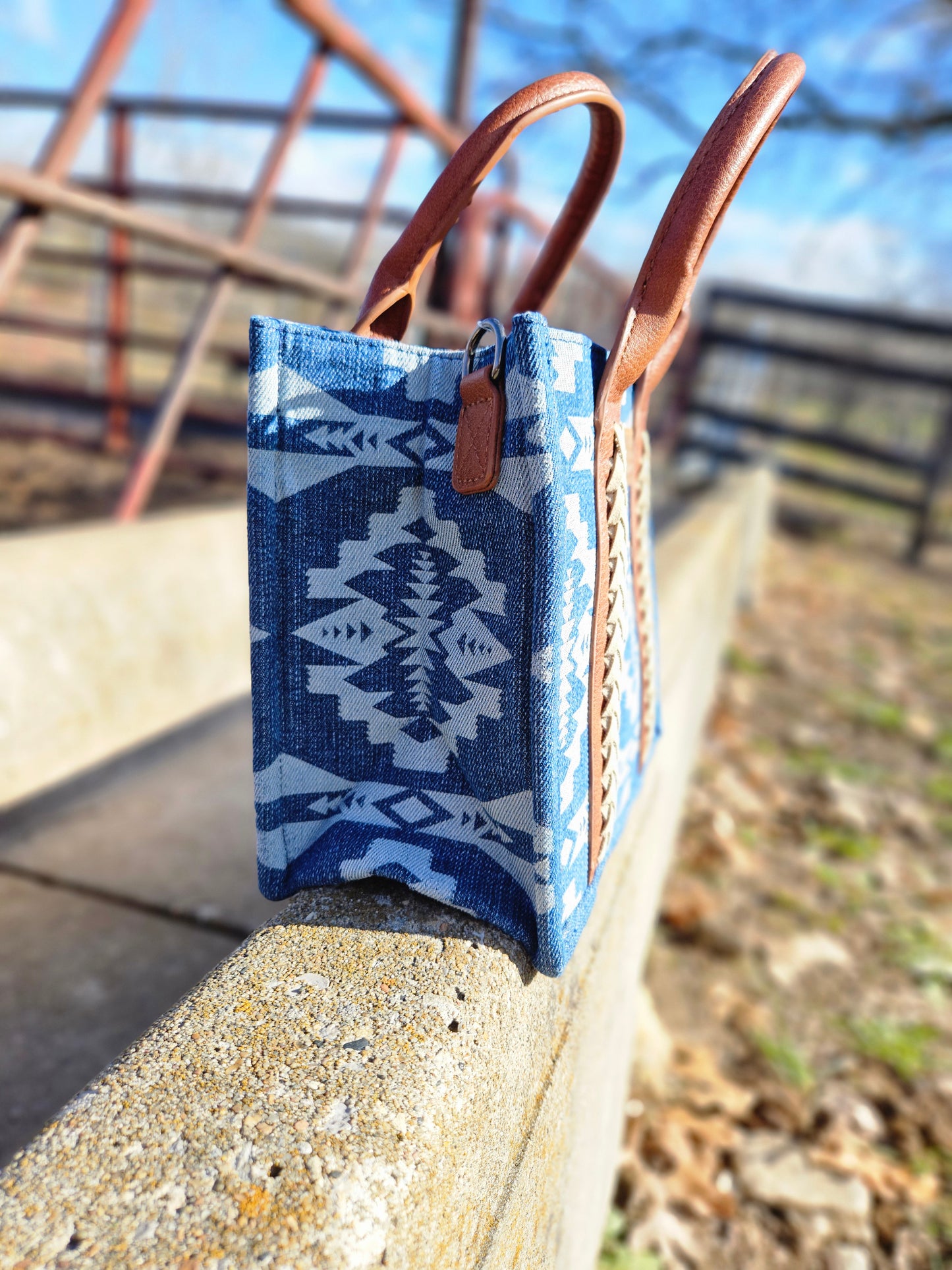 Blue Wrangler Aztec Purse