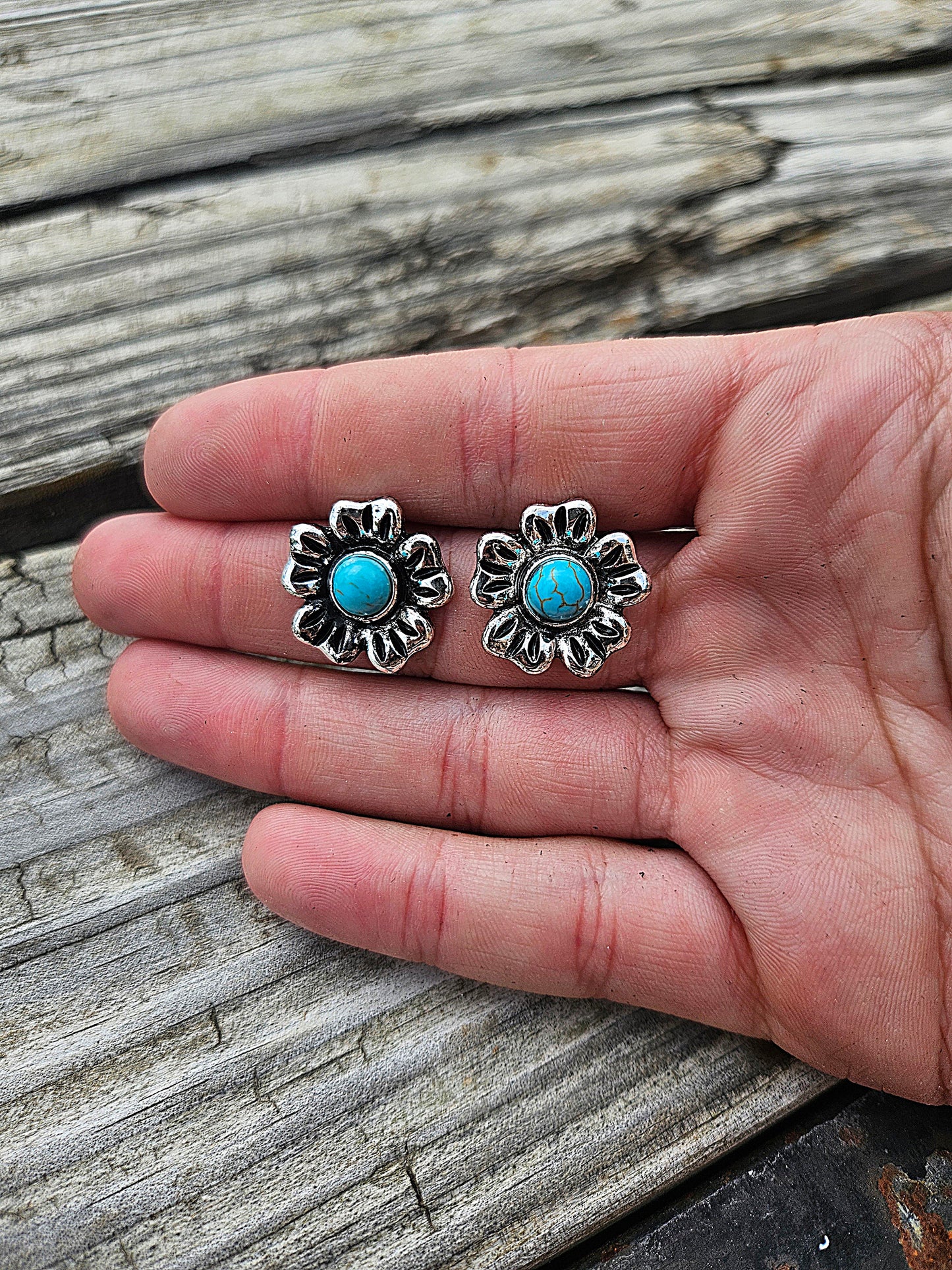 Floral Turquoise Earrings