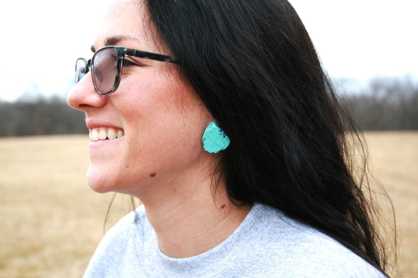 Reva Turquoise Slab Earrings